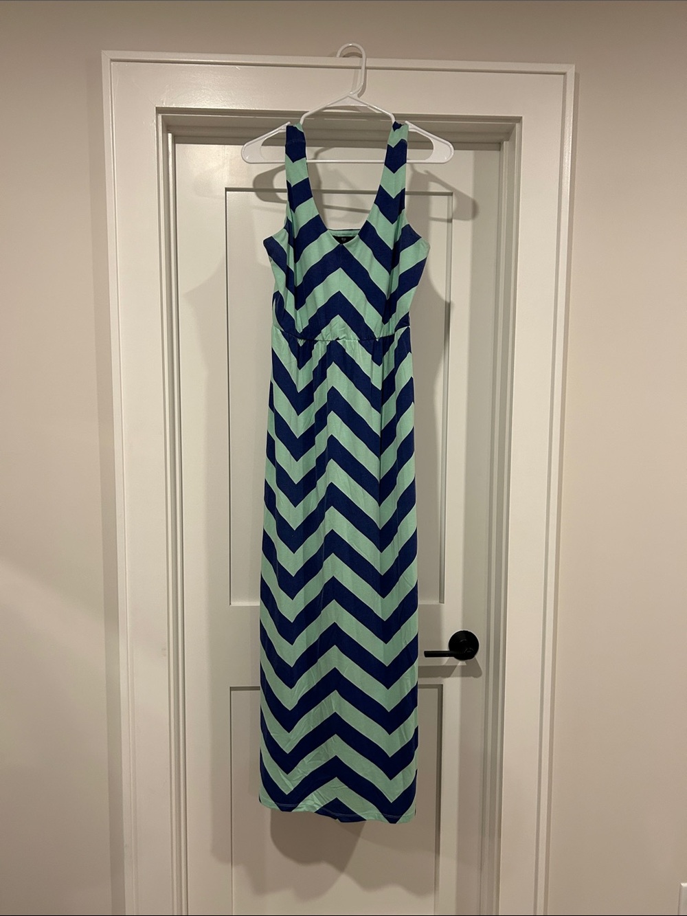 GAP Chevron Maxi Dress in Mint Green and Navy